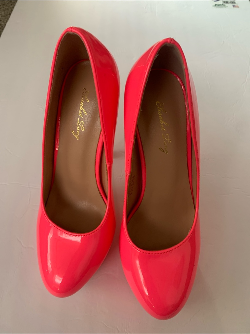 Elizabeth and James Neon Pink Patent Round-Toe Pumps